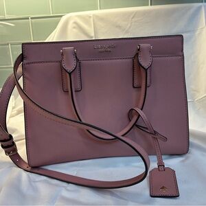 kate spade Pink Saffiano Leather Satchel with Detachable Strap